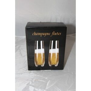 Crystal Stemless Champagne Flutes Set of 2 Modern Barware